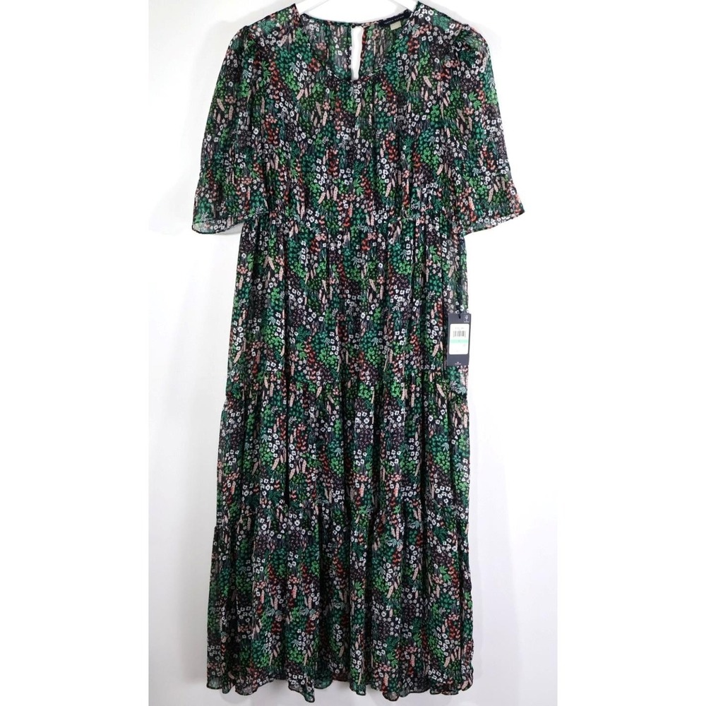 Tommy Hilfiger Floral Tiered Maxi Dress Size 8 Boho Peasant Cottagecore NWT